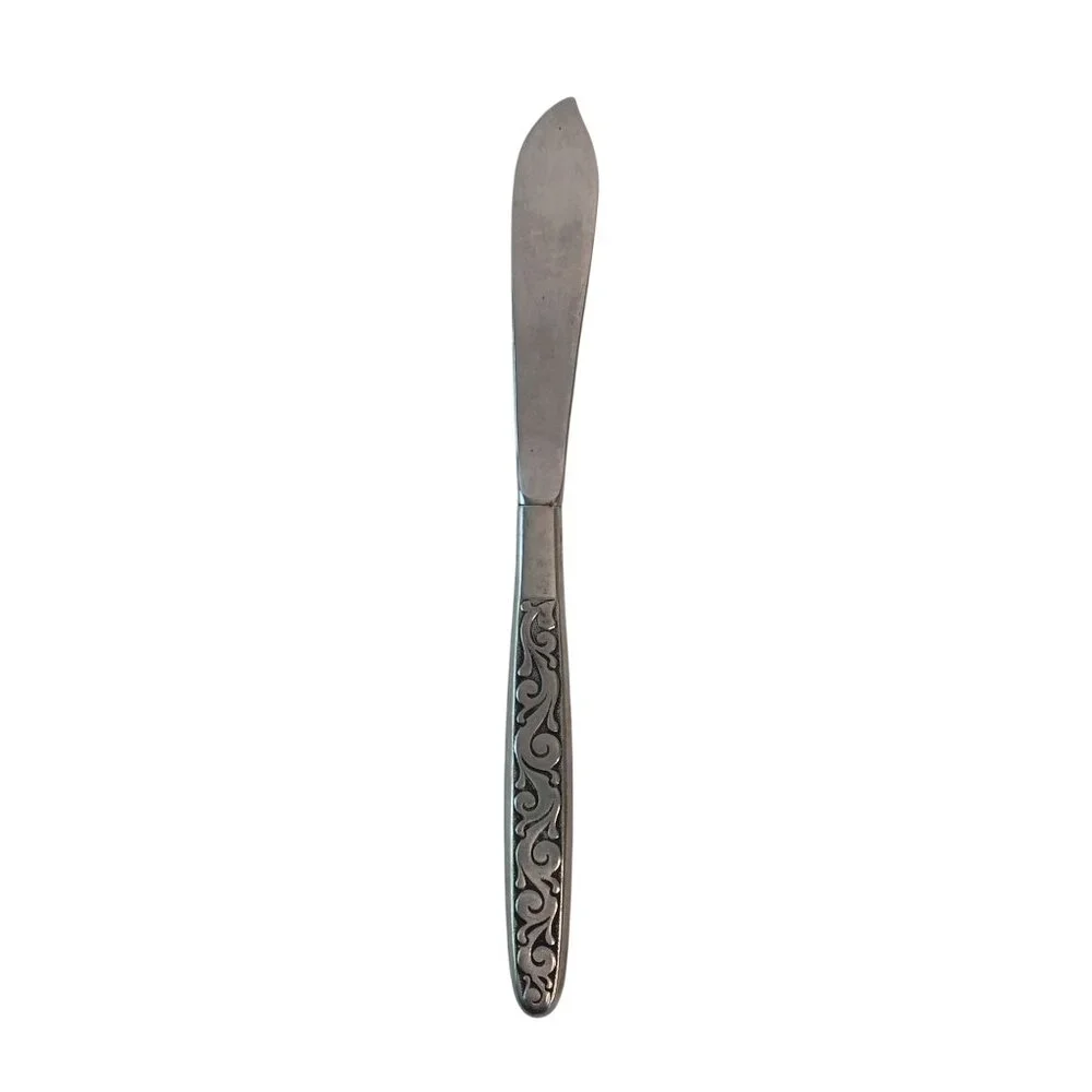 International Lyon Florentine Scroll Stainless Steel Serving Utensils 6 Pcs Spoo